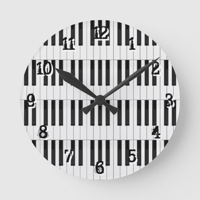 Piano / Keyboard Keys: Wall Clock (Front)