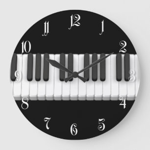 Piano keyboard large clock