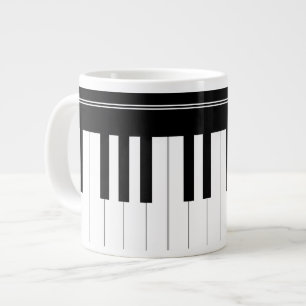 Piano keyboard large coffee mug