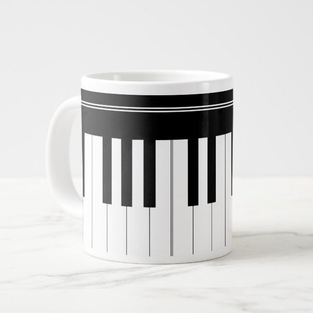 Piano keyboard large coffee mug (Front Left)