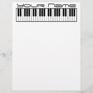 Piano Keyboard Letterhead Stationary
