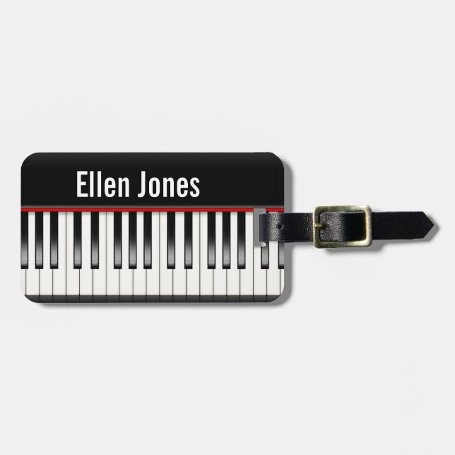 piano keyboard luggage tag (Front Horizontal)
