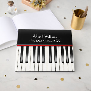 Piano Keyboard Memorial Service Guest Book