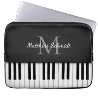 Piano Keyboard Monogrammed Personalised Black