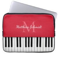 Piano Keyboard Monogrammed Personalised Red