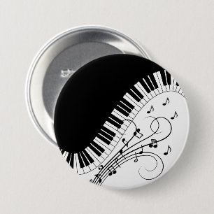 Piano Keyboard Music Design   7.5 Cm Round Badge