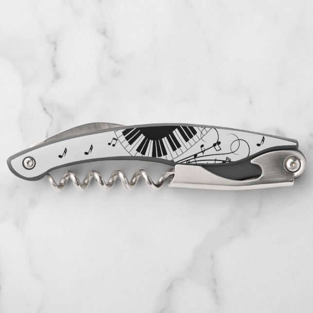 Piano Keyboard Music Design Corkscrew (Back)
