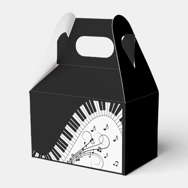 Piano Keyboard Music Design   Favour Box (Front Side)