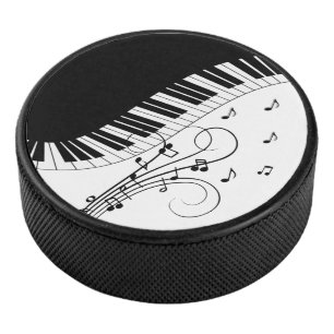 Piano Keyboard Music Design Hockey Puck