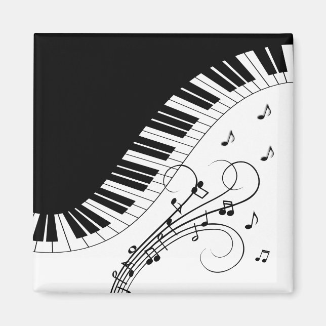 Piano Keyboard Music Design Magnet (Front)