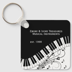 Piano Keyboard Music Design Two Lines Business Key Ring