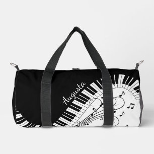 Piano Keyboard Music Design w/ Name Duffle Bag