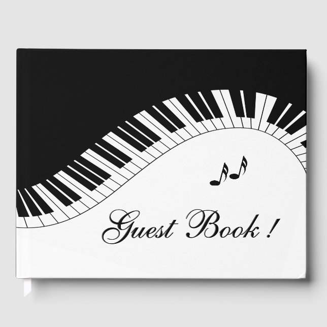 Piano Keyboard Music Guest Book (Front)
