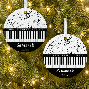 Piano Keyboard Music Notes Custom Colours Metal Tree Decoration