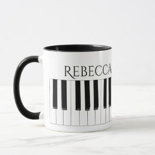 Piano Keyboard Music Personalised Two Toned Mug
