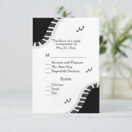 Piano Keyboard Music RSVP with Menu Choice