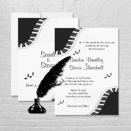 Piano Keyboard Music Wedding Theme Invitation