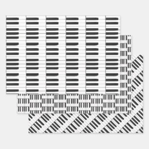 Piano Keyboard Musical Design Wrapping Paper Sets
