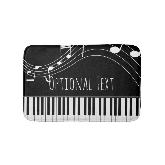 Piano Keyboard & Musical Notes Bath Mat (Front)