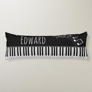 Piano Keyboard & Musical Notes Body Cushion