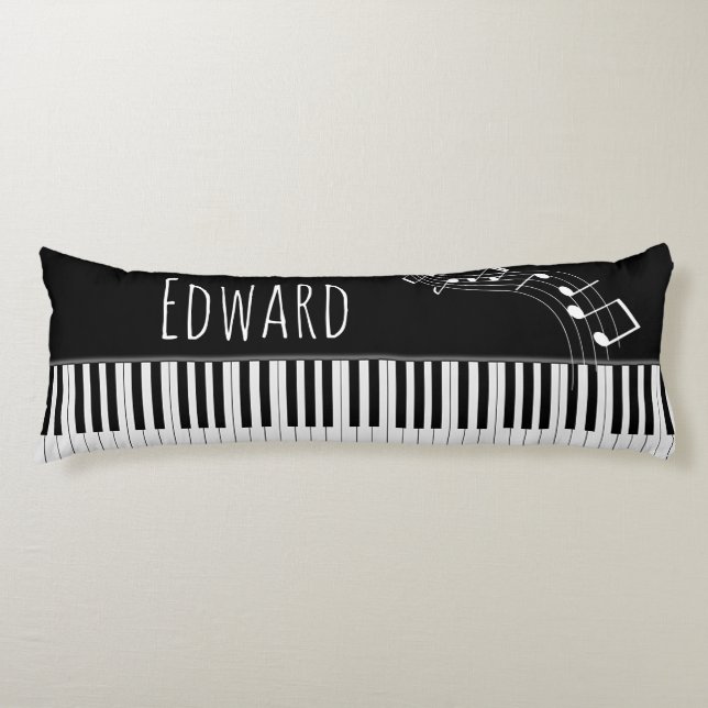 Piano Keyboard & Musical Notes Body Cushion (Front)