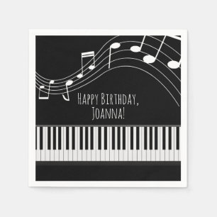 Piano Keyboard & Musical Notes Napkin