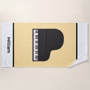 Piano Keyboard Personalised Musician's Beach Towel