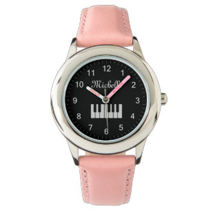 Piano Keyboard Personalised Musician's black Watch