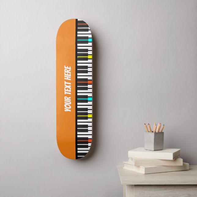 Piano Keyboard Personalised Musician's Skateboard (Wall Art)