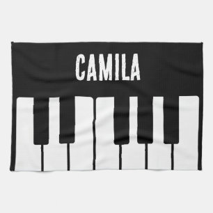 Piano Keyboard Personalised Musician's Tea Towel