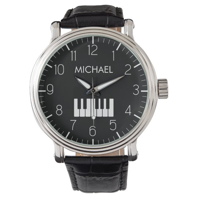 Piano Keyboard Personalised Musician's Watch (Front)