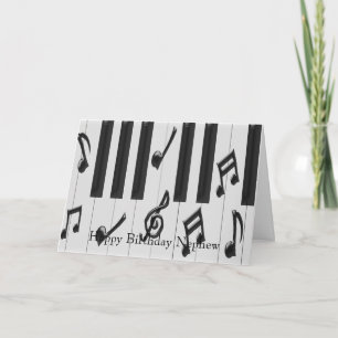Piano Keyboard Personalised Nephew Birthday Card