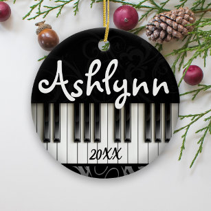 Piano Keyboard Personalised Pianist Musician Gift  Ceramic Ornament