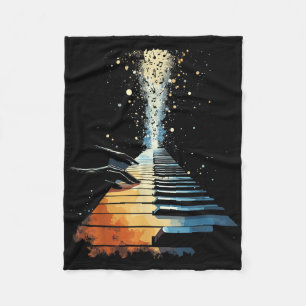 Piano Keyboard Pianist Fleece Blanket