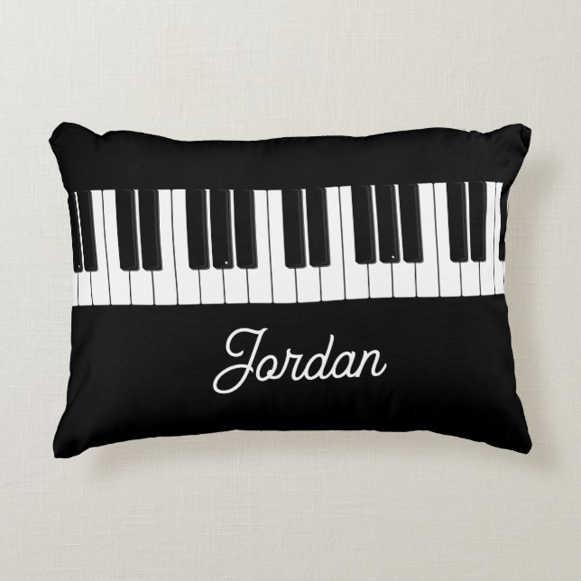Piano Keyboard Pianist Pillow With Name (Front)