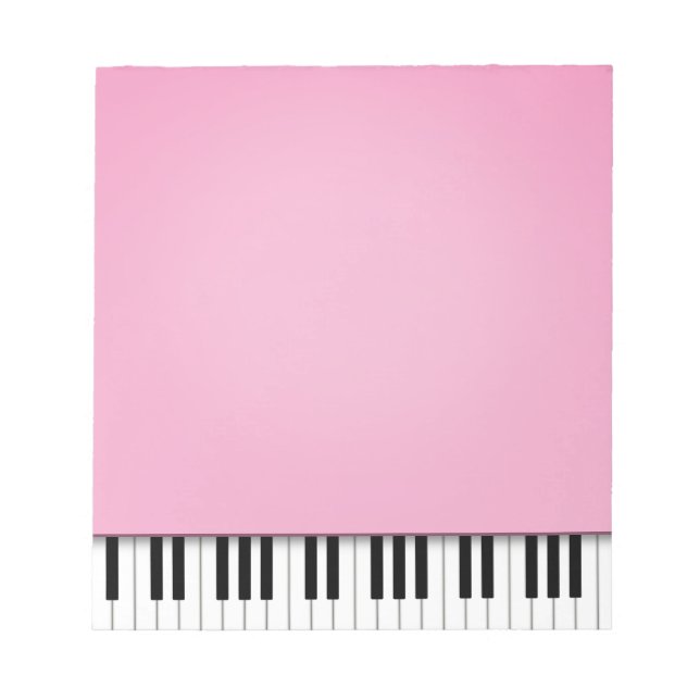Piano Keyboard Pretty Pink 5.5x6 Music  Notepad (Front)