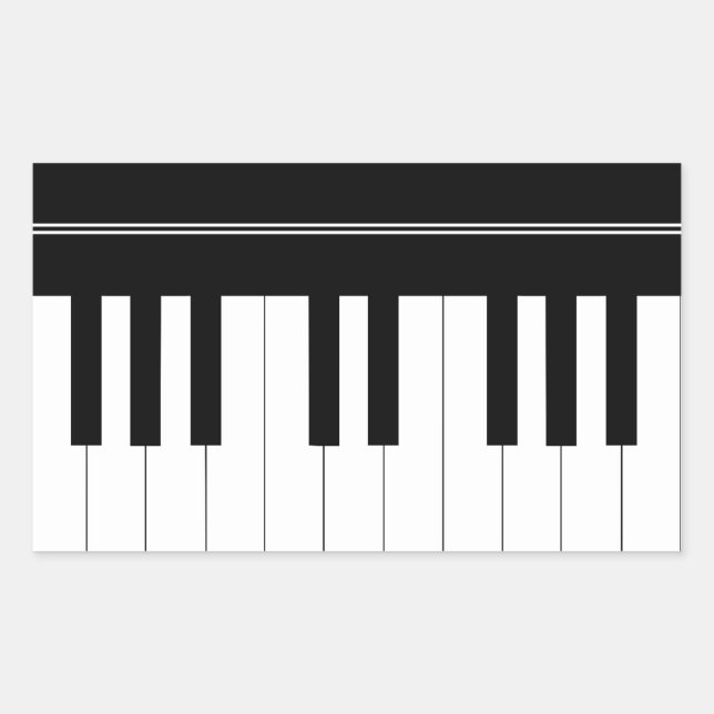 Piano keyboard rectangular sticker (Front)