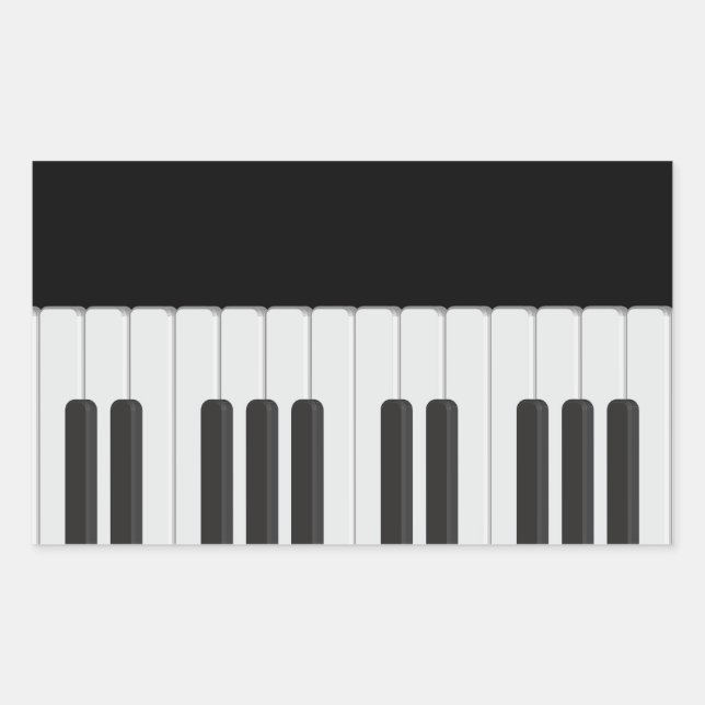 Piano keyboard rectangular sticker (Front)