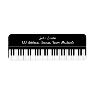 Piano keyboard return address label