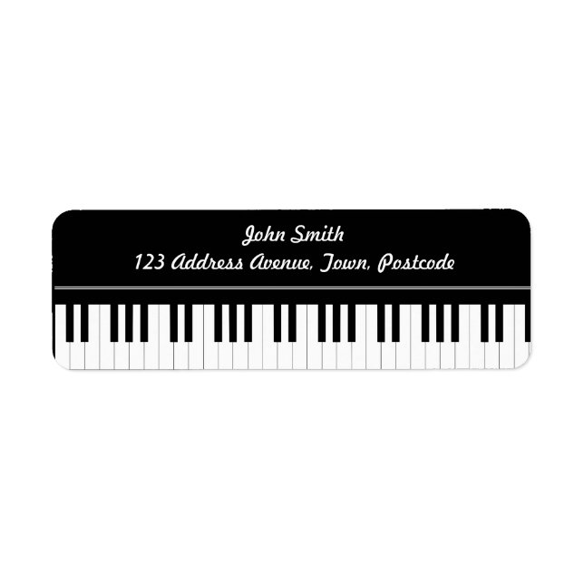 Piano keyboard return address label (Front)