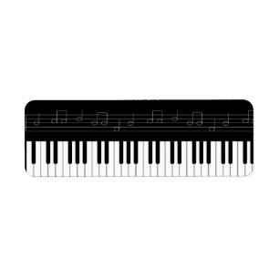 Piano keyboard return address label