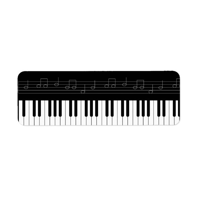 Piano keyboard return address label (Front)