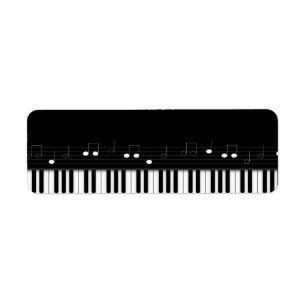 Piano keyboard return address label