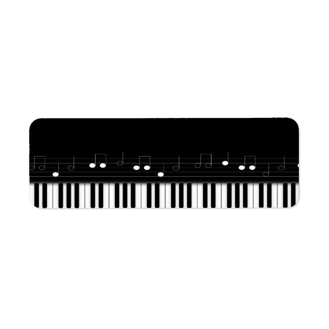 Piano keyboard return address label (Front)