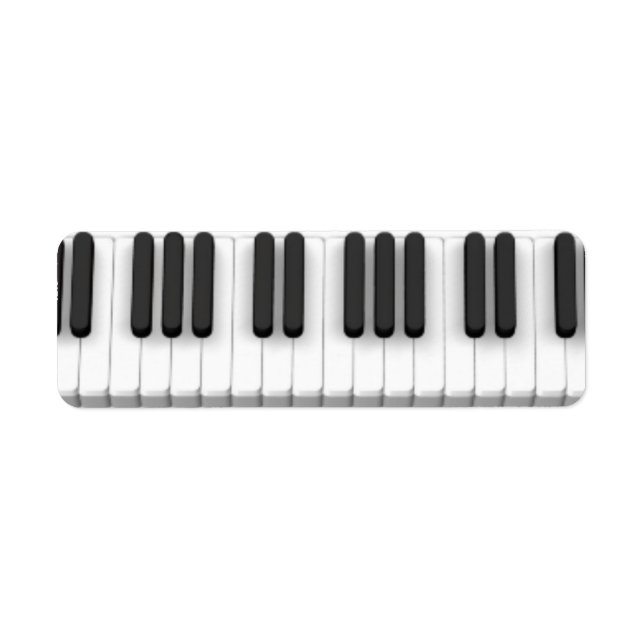 Piano keyboard return address label (Front)