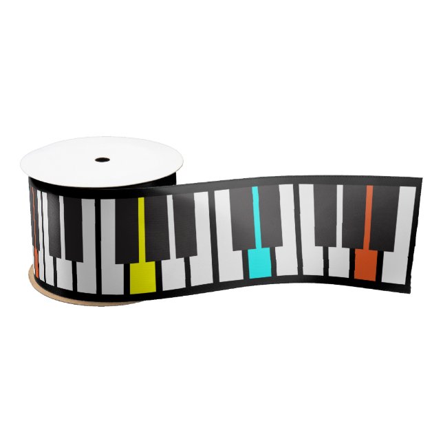 Piano Keyboard  Satin Ribbon (Spool)