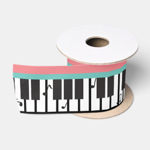 Piano keyboard satin ribbon
