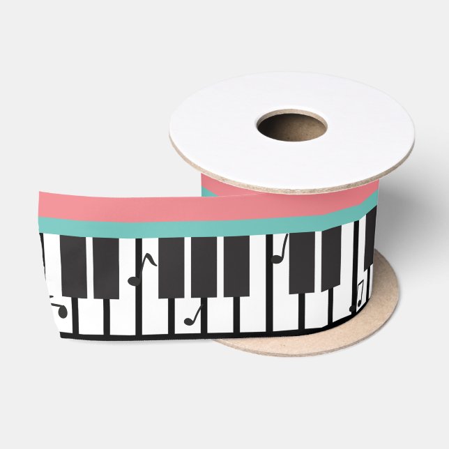Piano keyboard satin ribbon (Spool)
