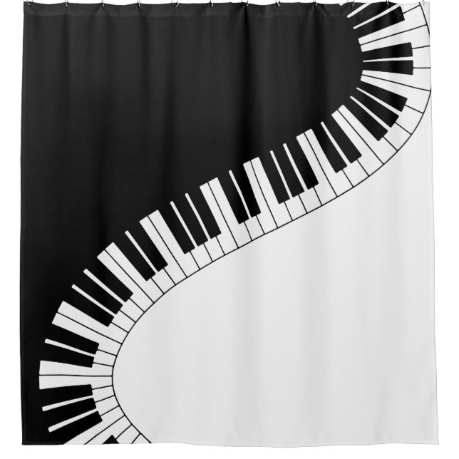 Piano Keyboard Shower Curtain (Front)