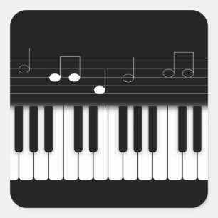 Piano keyboard square sticker